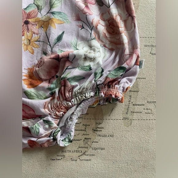 Posh Peanut Ruffle Bubble Romper Long Sleeve Floral Kids One Piece Size 2T - Picture 5 of 7